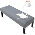 thumbnail image 1 of (Gris claro) Fundas de banco impermeables para comedor, funda de banco de jacquard elástica, antipolvo, extraíble, lavable, para asiento de silla, protector de fundas, 1 of 5
