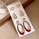 thumbnail image 4 of Joyas y relojes, Accesorios, Joyas, Aretes, Juego de 3 pares de aretes de aguja plateados para mujer, aretes gruesos y ligeros, regalo de joyería para mujer, aretes de plástico., 4 of 6