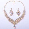 thumbnail image 2 of Crystal Jewelry Set Rhinestone Choker Necklace Teardrop Jewelry Suit for Women, 2 of 3