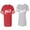 Men Red / Women Heather, variant on To Infinity And Beyond Unisex Couple Matching Cotton Jersey style T-Shirt Contrasting stripes on sleeves (Men Red / Women Black) (Men S / Women S)