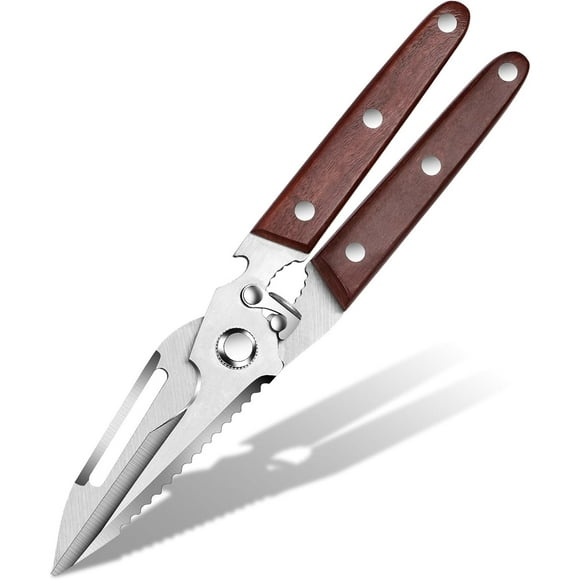 Heavy Duty Poultry Shears - Multipurpose Stainless Steel Kitchen Shears for Chicken、Meat、Bone、Fish - Dishwasher Safe Food Kitchen Scissors(Red