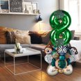 thumbnail image 3 of Globos de animales de safari en la jungla, 28 unidades, hojas decorativas, globos con números de 32 pulgadas para suministros 8 años, 3 of 8