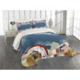 thumbnail image 3 of Ambesonne Japanese Quilted Bedspread Set 3 Pcs, Modern Flowers, Queen Size, Multicolor, 3 of 5