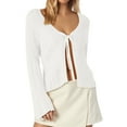 thumbnail image 2 of Kureaily Women's Lace Up Knitted Cardigan With Hollow Out Design For Sun Womens Cardigan Sweaters, 2 of 5