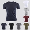 thumbnail image 3 of Ana Mens Short Sleeve T Shirt Summer Plain Casual Gym Muscle Crew Neck Slim Fit Tops, 3 of 9