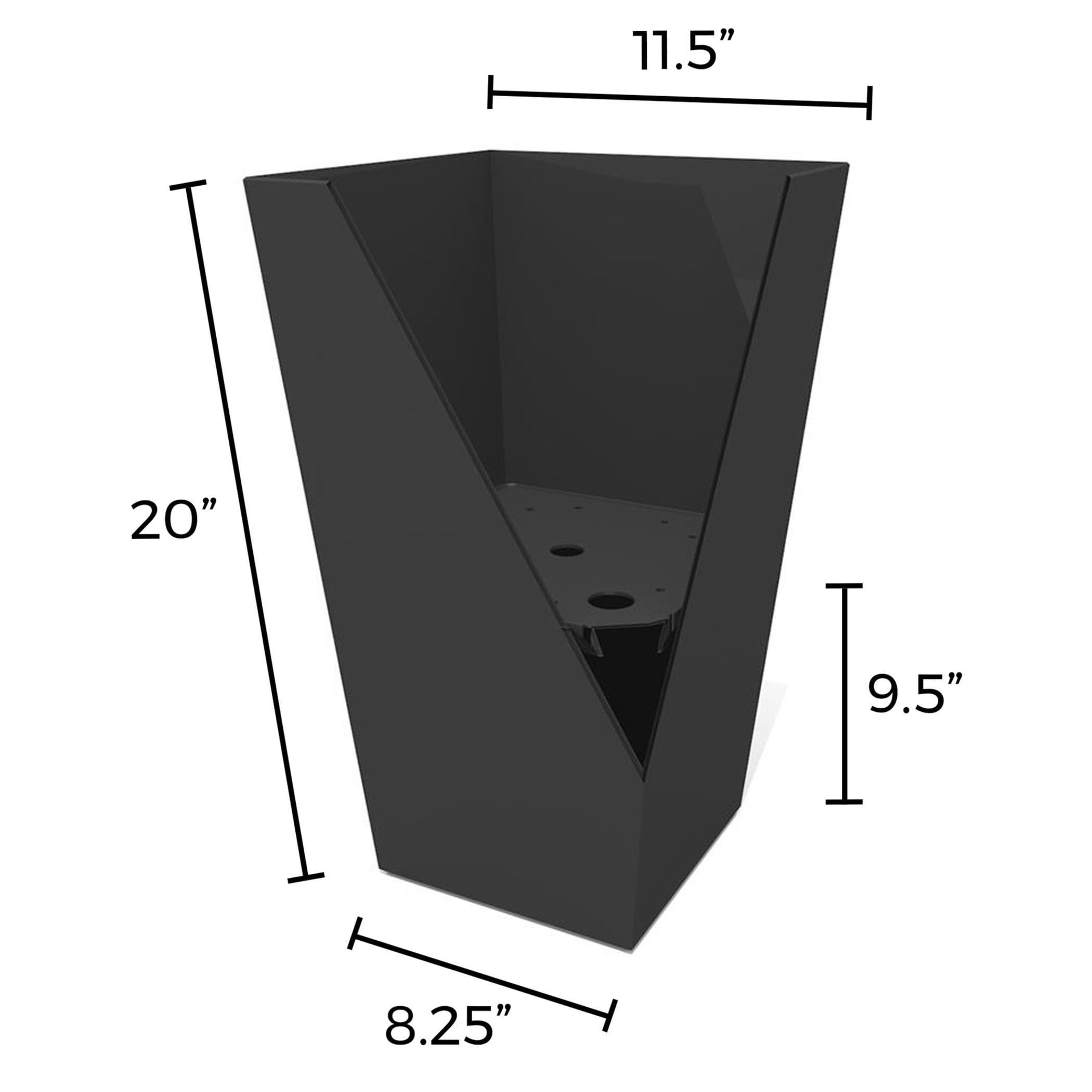 Bloem Finley 20" Tall Tapered Recycled Plastic Planter, Indoor/Outdoor, Black