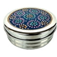 thumbnail image 2 of Rastogi Hadicrafts Stainless Steel Masala Box,Spice Box,Masala Dabba,Spice Container rack,Indian Size - 8x8 Inch Hand Painted (BLUE), 2 of 5