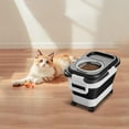 thumbnail image 3 of Conteneur de Nourriture pour Animaux 15kg 33lb Pliable Matériau PP Hermétique Anti-Humidité avec Poignée Roues Couvercle à Rabat Transparent Grand Ouverture pour Chiens Chats Rangement Maison, 3 of 5