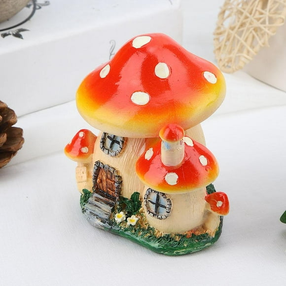 LHCER Miniature Plant Pots Fairy Dollhouse Resin Mushroom House Garden Ornament , Garden Ornament , Miniature Plant House