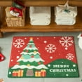 thumbnail image 7 of 3pcs Christmas Bathroom Mat Sets Floor Mat U-Shaped Toilet Floor Mat Toilet Seat Cover Anti Slip Bath Rugs Decoration, 7 of 7