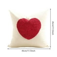 thumbnail image 3 of Valentines Day Soft Plush Love Heart Pillow Covers,18x18/12*20Inch,Faux Fur Wool Decorative Anniversary Cushion Case for Sofa Home Decoration Red, 3 of 7