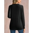 thumbnail image 4 of JYLFC Women Long Sleeve Tops with Button 2025 Fall Dressy Casual Henley Shirts Trendy Blouses Black 2XL, 4 of 5