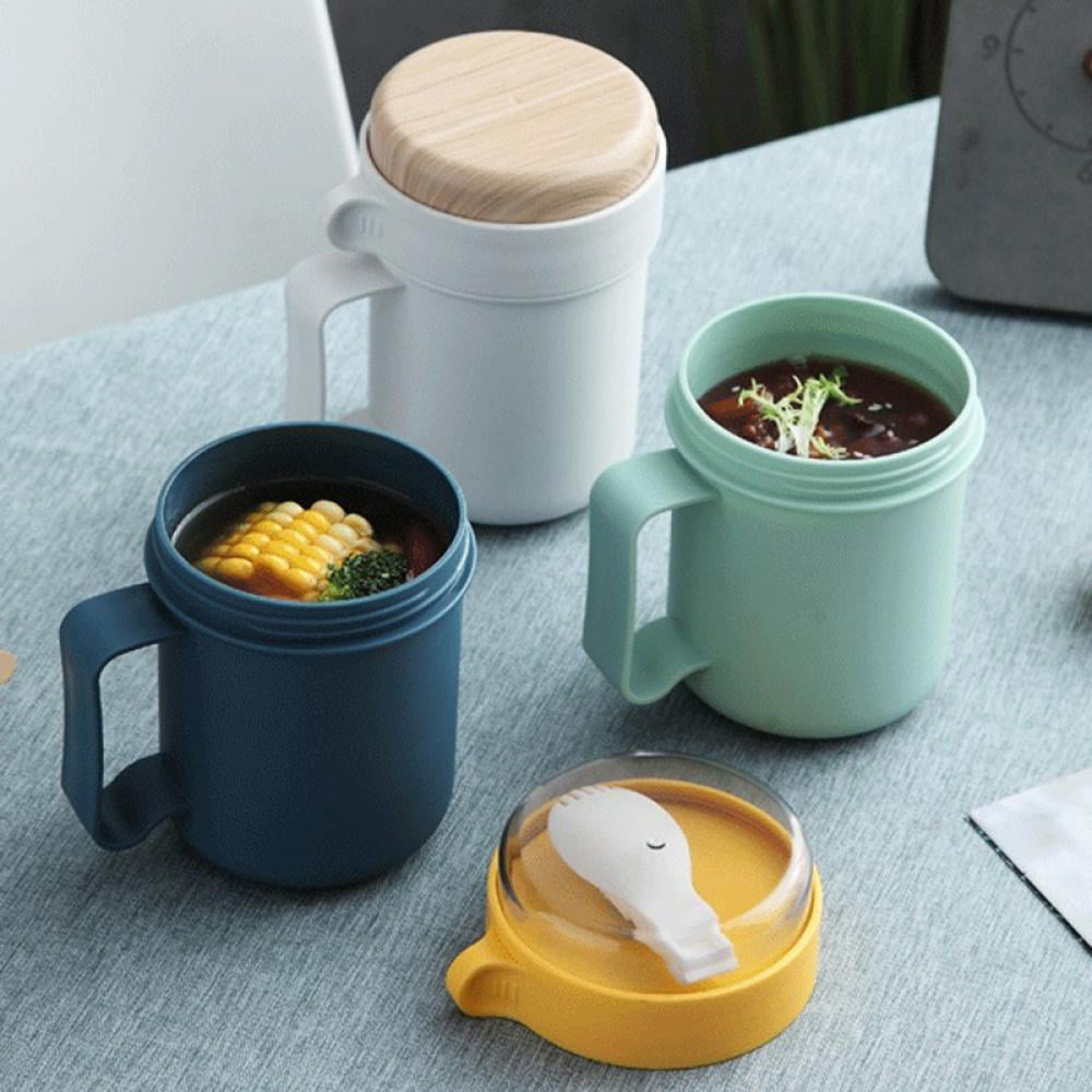 DOITOOL Soup Mug with Lid and Scoop Microwavable Soup Mug Hot Soup To Go  Containers Portable Cereal Cup with Cover For Soup, Noodle, Cereal and More
