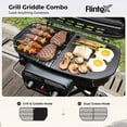 thumbnail image 5 of 2 Burner Propane Gas Grill with Dual Cooking Surfaces, Porcelain Grate & Extra Griddle, Push-Button Ignition, Foldable Portable BBQ with Wheels for Backyard Patio Camping, 5 of 9