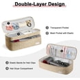 thumbnail image 2 of Portable Hair Tool Storage Organizer Bag, Double-Layer Travel Bag for One-Step Hair Dryer, Volumizer Hot Air Brush & Attachments, Bag Only, Quilted Khaki, 2 of 7
