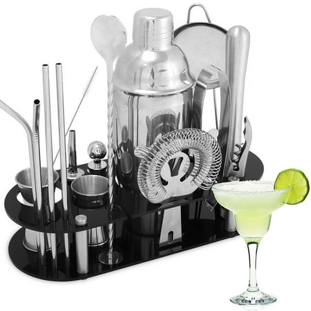 

23Pcs Cocktail Shaker Set 750ml Stainless Steel Bartender Kit with Stand