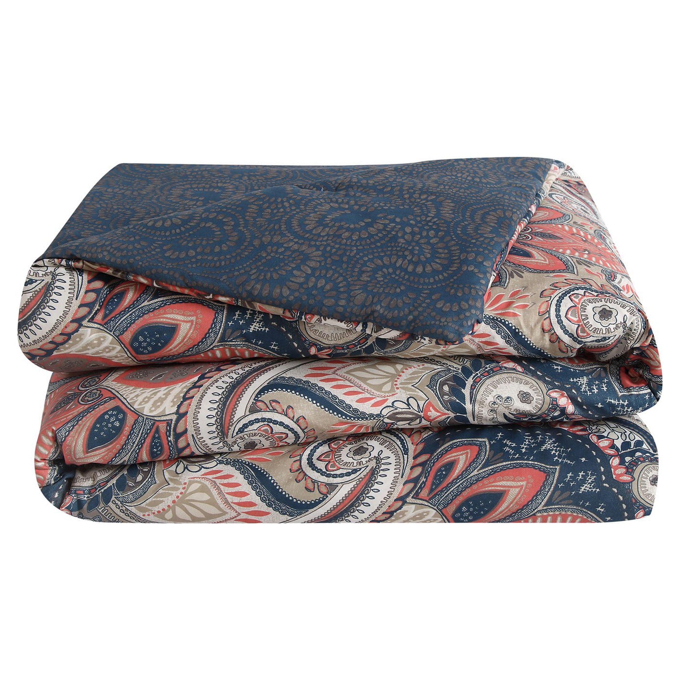 VCNY Home Casa Real 5-Piece Coral Damask Reversible Comforter Set, King, Adult, Unisex