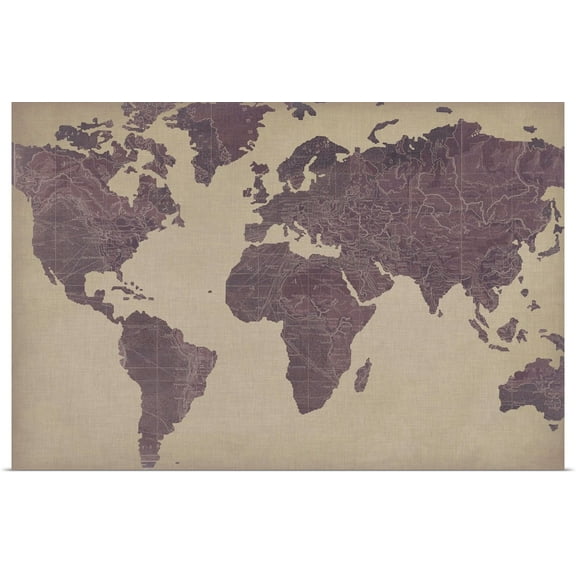 Great BIG Canvas | Rolled Studio W Poster Print entitled Linen Map III