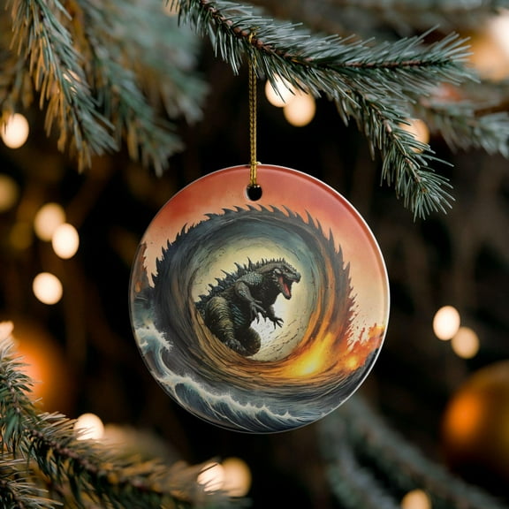 Godzilla Christmas Ornament: Ceramic Tree Decoration
