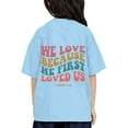 thumbnail image 1 of T-shirts Imprimés pour Filles, Col Rond, Manches Courtes, Hauts pour Garçons et Filles, Bleu 3 Ans-4 Ans, 1 of 4