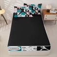 thumbnail image 4 of Homewish Teal Black Baseball Zipper Twin Comforter Sets with Fitted Sheet and 2 Pillowcases, Sport Zipper Bedding Set for Boys and Girls, Black Reversible, 4 Pieces, 4 of 6