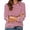 Red, variant on Women Basic Tops Long Sleeve Striped Print Y2K Casual Loose T-Shirt Round Neck Fashion Tee