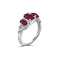 thumbnail image 3 of JewelersClub Ruby Ring Birthstone Jewelry – 2.75 Carat Ruby 0.925 Sterling Silver Ring Jewelry with White Diamond Accent – Gemstone Rings with Hypoallergenic 0.925 Sterling Silver Band, 3 of 4