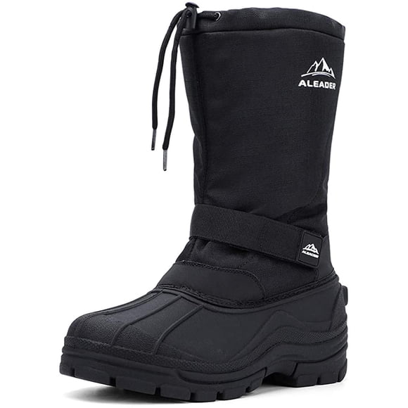 Botas de invierno ALEADER - Botas de nieve impermeables para hombre, color negro