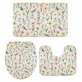 thumbnail image 2 of Spring Flowers Bathroom Rugs Set Vintage Watercolor Pink White Floral Butterfly Dragonfly Beige Non Slip Absorbent Bath Mats 3 Piece Set, U-Shaped Floor Mat, Toilet Seat Cover Small Size, 2 of 9