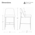 thumbnail image 3 of ReNest 27" Counter Height Bar Stools Set of 4 for Kitchen Island, Upholstered Fabric, Moss Green, 3 of 9