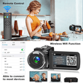 thumbnail image 4 of Saneen Video Camera 8k 48MP Camcorder WiFi IR Night Vision Vlogging Cameras for YouTube 3.0‘’ Touch Screen Digital Camera 18X Zoom with Microphone 32G Card Remote Control, 4 of 8
