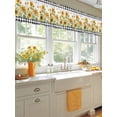 thumbnail image 5 of Sunflower Bee Window Valance, Black Buffalo Plaid Check 2 Pack Decorative Curtain for Small Windows, Light Filtering Valance with 3” Rod Pocket, 60"W x 18"L, 5 of 9