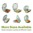 thumbnail image 2 of MyGo Container Small To-Go 3-Compartment Food Container, 8" x 8" x 2-1/2", Reusable, Microwave Safe, NSF Certified, Smoke/Green, 2 of 7