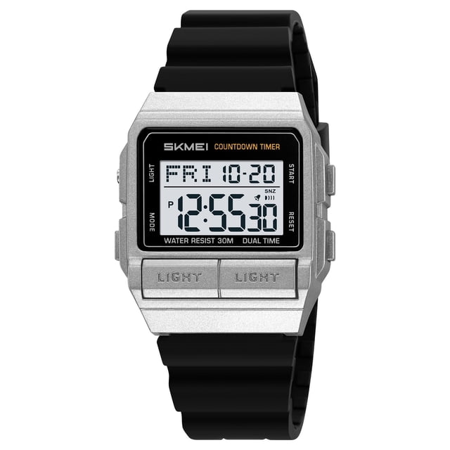 Digital Watch For Men Waterproof With Luminous Display Stopwatch Calendar And Alarm Function For Hiking Camping Running Swimming