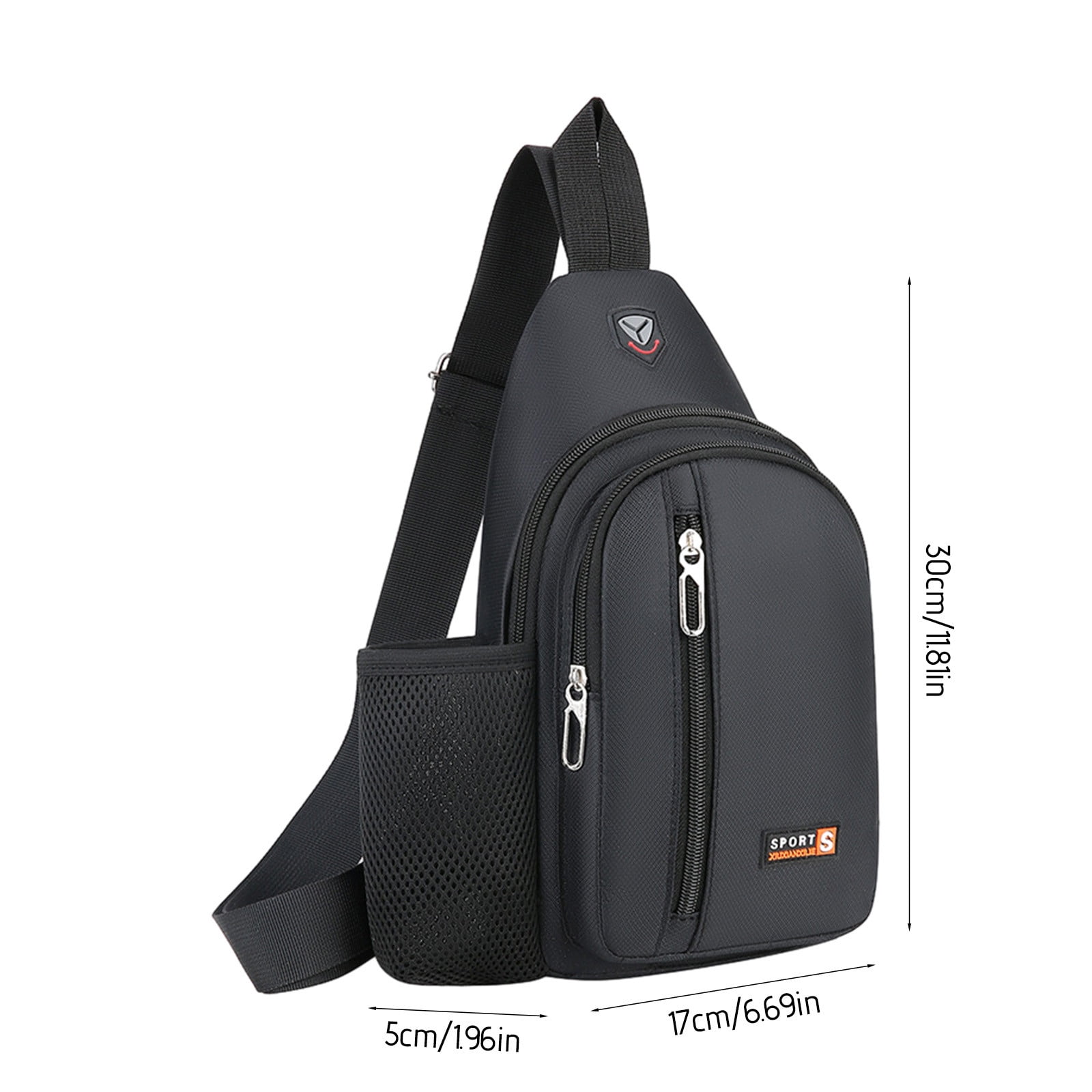 Small Sling Bag with Water Bottle Holder,Large Capacity Crossbody Bag Single Shoulder Backpack, Water Resistance with Headphone Hole Travel Bag