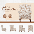 thumbnail image 4 of Hommow Floral Print Fabric Accent Vintage Upholstered Armchair with Dark Wood Legs, Brown, 4 of 6