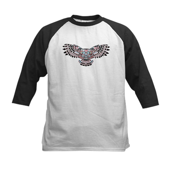 CafePress - Mystic Owl In Native American Style Baseball Jerse - Kids Cotton Baseball Jersey, 3/4 Sleeve Shirt