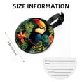 thumbnail image 5 of Toucan 2Pcs PU Leather Round Luggage Tags with Privacy Cover and Name ID Tag for Suitcase, Handbags, Backpacks, School Bags, 5 of 6