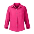 thumbnail image 5 of Pxiakgy Womens Button Down Shirts Cotton Dress Shirt Long Sleeve Oversized Boyfriend Solid Tunic Tops with Pockets Gauze Tops for Women Loose Fit Button Down Shirts for Women Hot Pink Xxl, 5 of 6