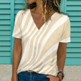 thumbnail image 2 of Mujeres Casual con cuello en V de manga corta impresa pulóver blusa camiseta Tops sueltos OAVQHLG3B Store  lin121212, 2 of 4