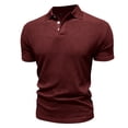 thumbnail image 3 of Muscle Polo Shirts for Men Slim Fit Textured Knit Polo Shirts Short Sleeve Button Down Free 4 Way Stretch Shirts Casual Stylish Collared Tops, 3 of 6