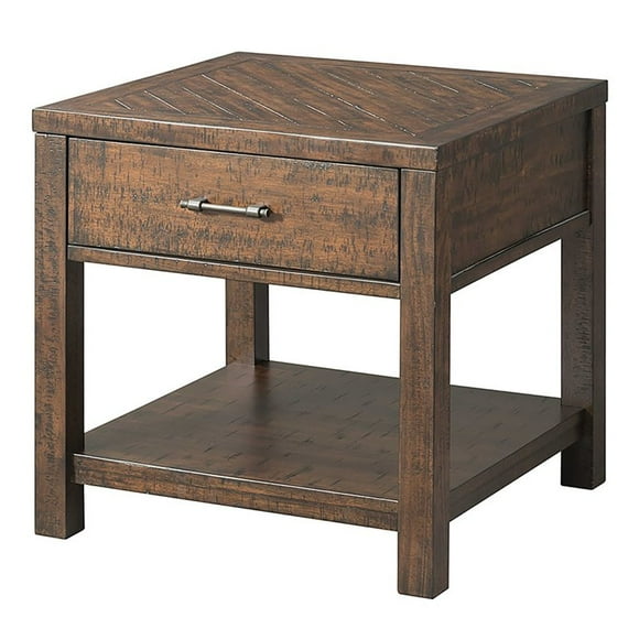 Picket House Furnishings Dex Square End Table in Walnut