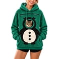 thumbnail image 2 of Puyaiuu Women Christmas Snowman Pattern Fuzzy Sherpa Hooded Sweatshirt With Pet Holding Hole Long Sleeve Warm Plush Pullover Top For Winter Holiday Party Gift, 2 of 5