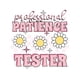 thumbnail image 2 of Professional Patience Tester" Girls' Cotton Tee - Soft & Comfy Casual Summer Top with Fun Geometric Pattern, Machine Washable, Black with Pink & White Print, Loose Fit Round Neck T-Shirt for, 2 of 7