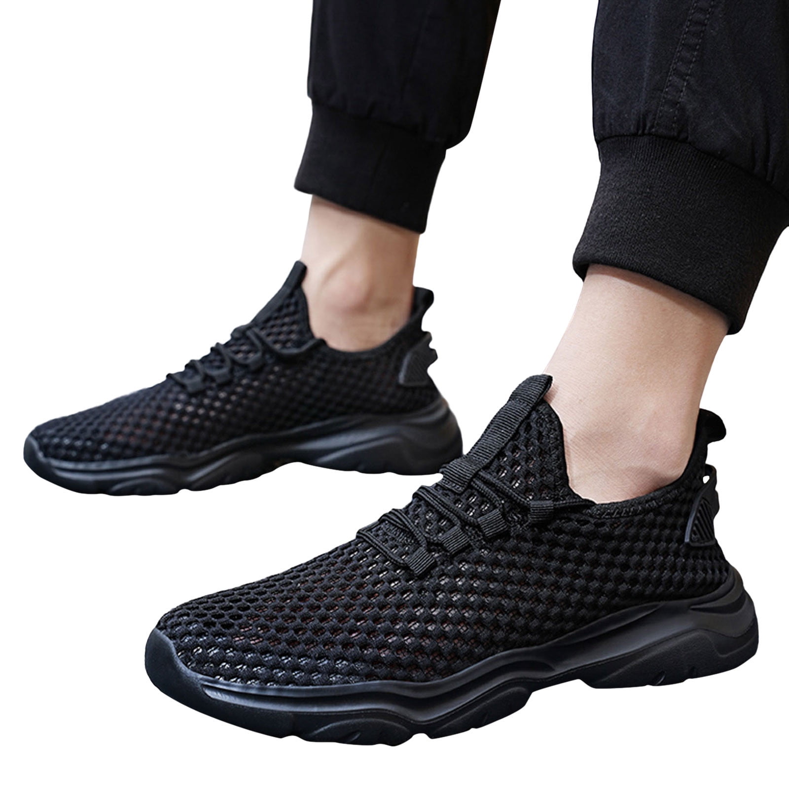 Sopiago Running Shoes for Men Men's Casual Sneakers Outdoor sports shoes Comfort Running Black,42