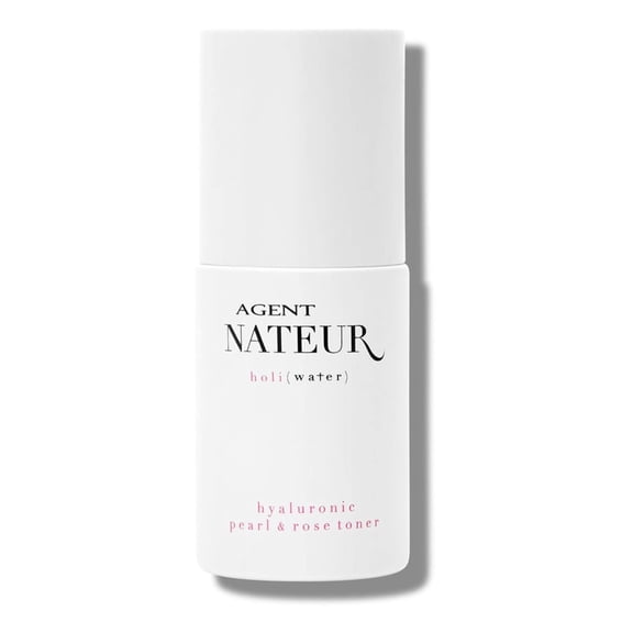 Agent Nateur - holi (agua) Perla Natural + Esencia Hialurónica de Rosa | Cuidado de la piel limpio y no tóxico de lujo (tamaño de viaje 1 oz | 30 ml)