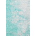 thumbnail image 4 of HomeRoots 656743 5 x 8 ft. Aqua & Ivory Abstract Transitional Washable Machine Made Rectangle Area Rug with UV Protection, 4 of 9