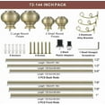 thumbnail image 2 of Antique Bronze Double Curtain Rods, Double Curtain Rods for Window 72-144", Telescoping Double Decorative Drapery Rods with Urn Finials, 1-Inch Front and 5/8 Inch Back Double Rod Curtain Rods, 2 of 14