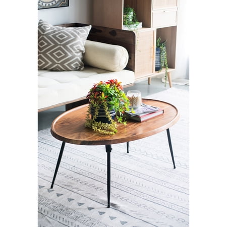 Oval Coffee Table | Used for Living Room Renovation | Acacia and Iron Structure | Keep Your Home Fashionable