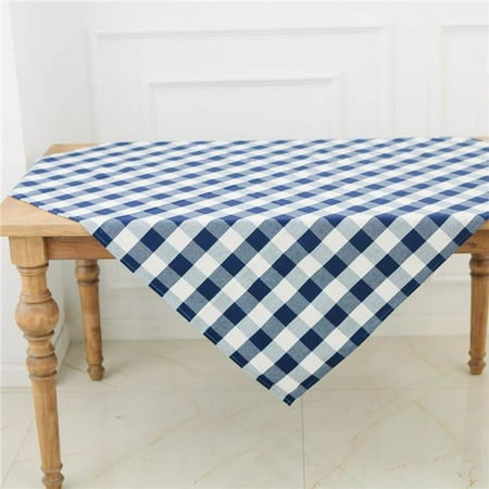 

HUI Home HH-BC5050NTID 50 x 50 in. Buffalo Check Tablecloth Indigo & White
